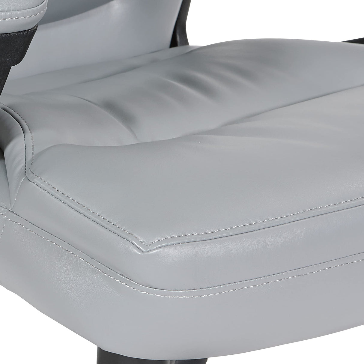 Executive High Back Bonded Leather Office Chair with Thick Padded Seat, Locking Tilt Control, and Nylon Loop Arms, Charcoal