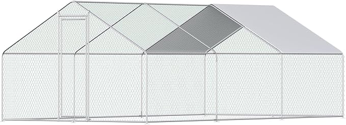 GridGuard Square Metal Chicken Coop – Waterproof Roof & Reinforced Mesh