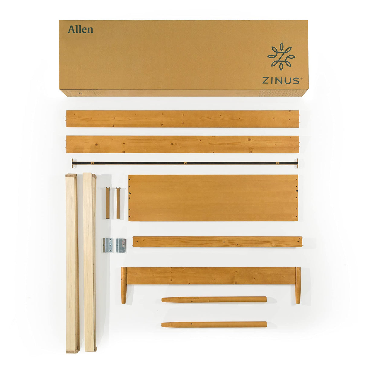 Allen Mid Century Wood Platform Bed Frame - Queen