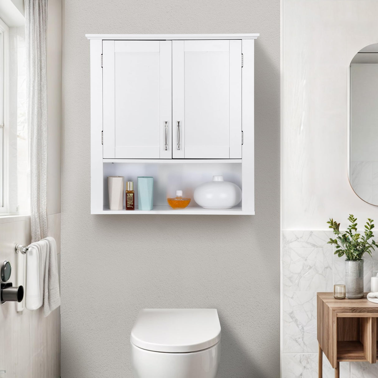 Bathroom Wall Cabinet Over The Toilet, Wall Mount Storage Medicine Laundry