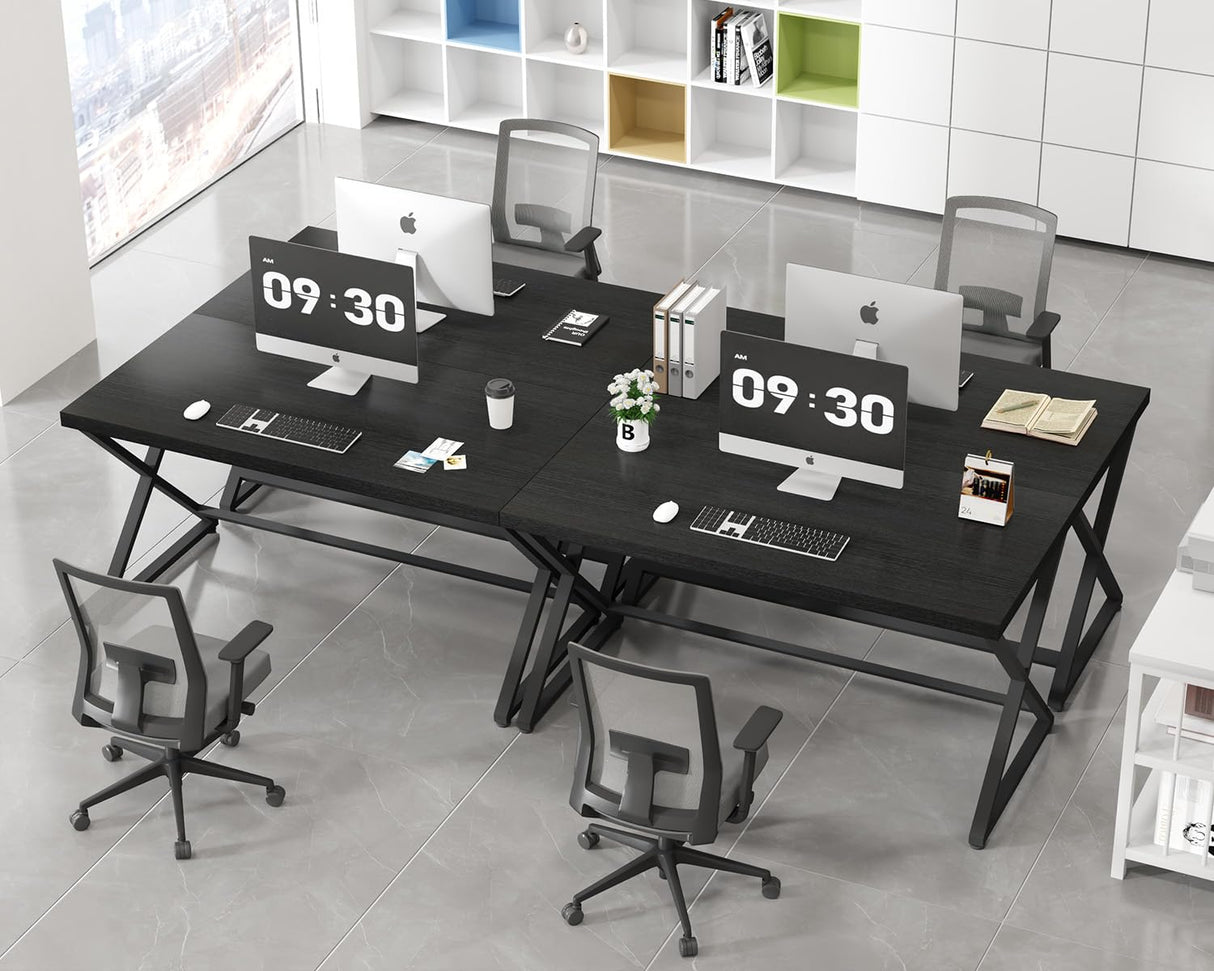 Black Computer Desk, Simple Work Desk for Home Office