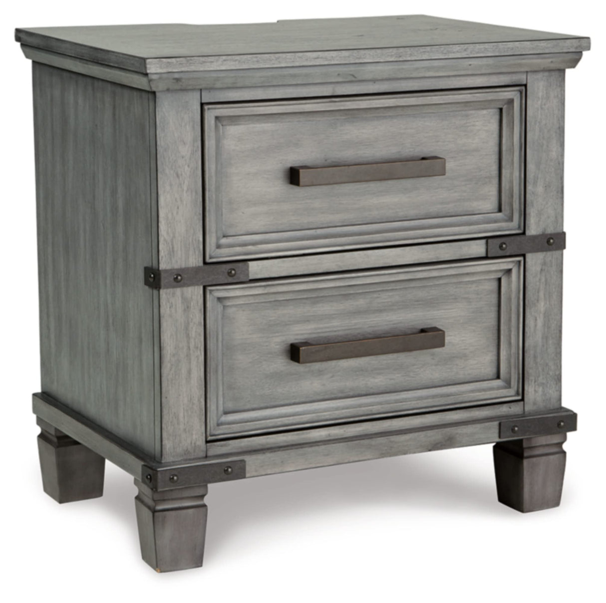 Russelyn Rustic 2 Smooth-Gliding Drawers Night Stand with Outlets & USB Ports