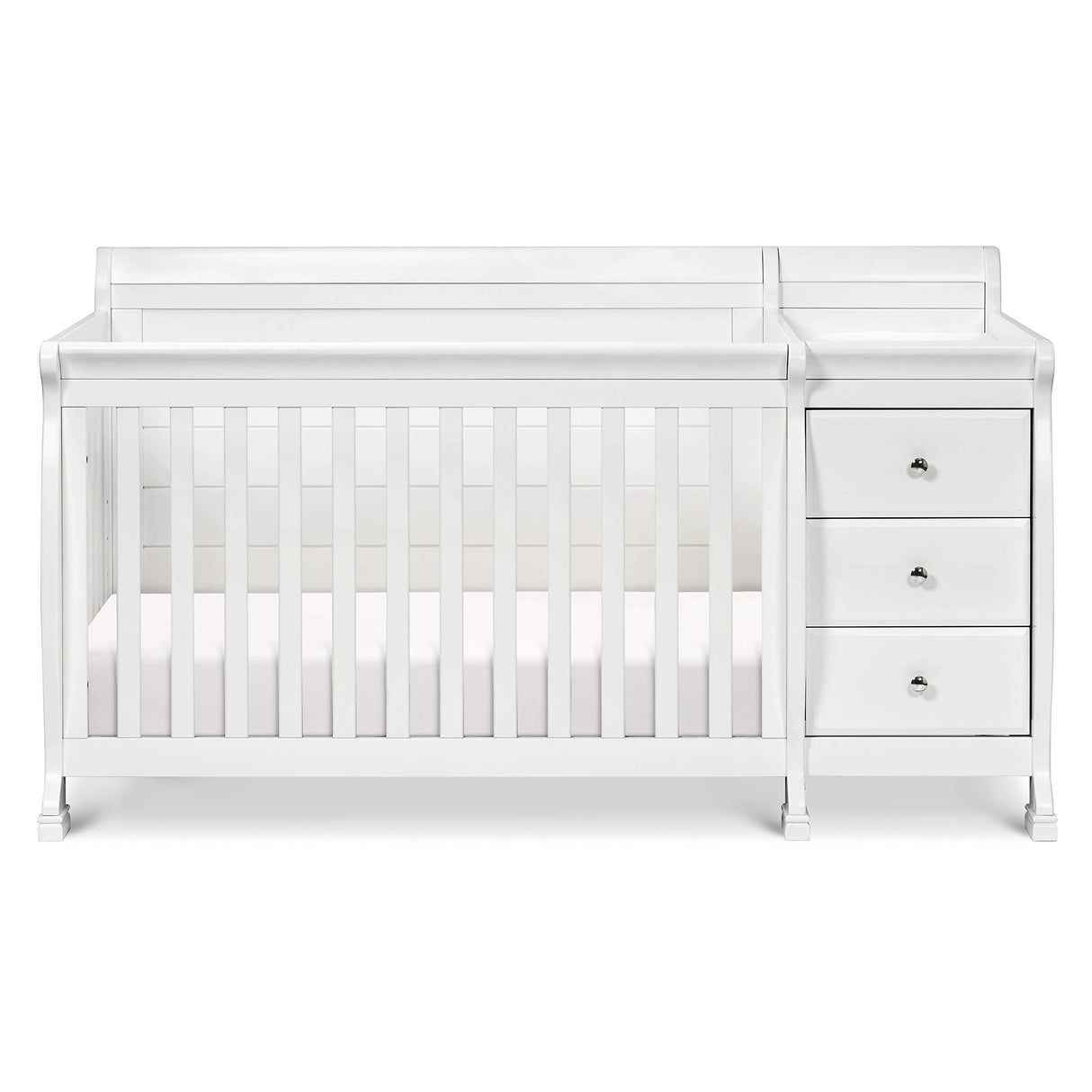 4-in-1 Convertible Crib and Changer Combo in White