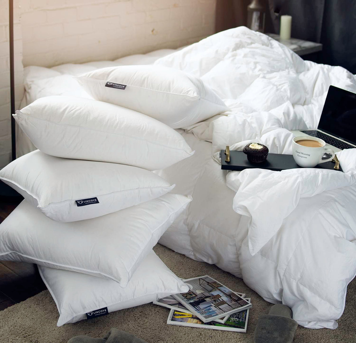 Feather Luxury Hotel Collection Bed Pillows for Sleeping