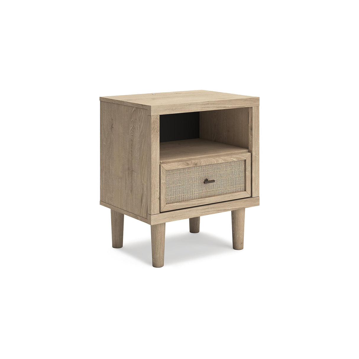 Cielden Farmhouse 1 Drawer Nightstand with Open Shelf, LED Lights, Wireless Charging