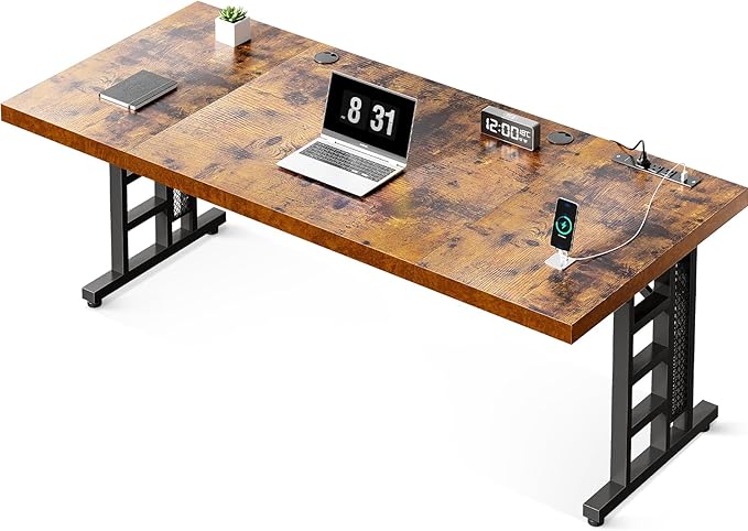 71 Inch Executive Desk with USB Ports, Computer Office Desk