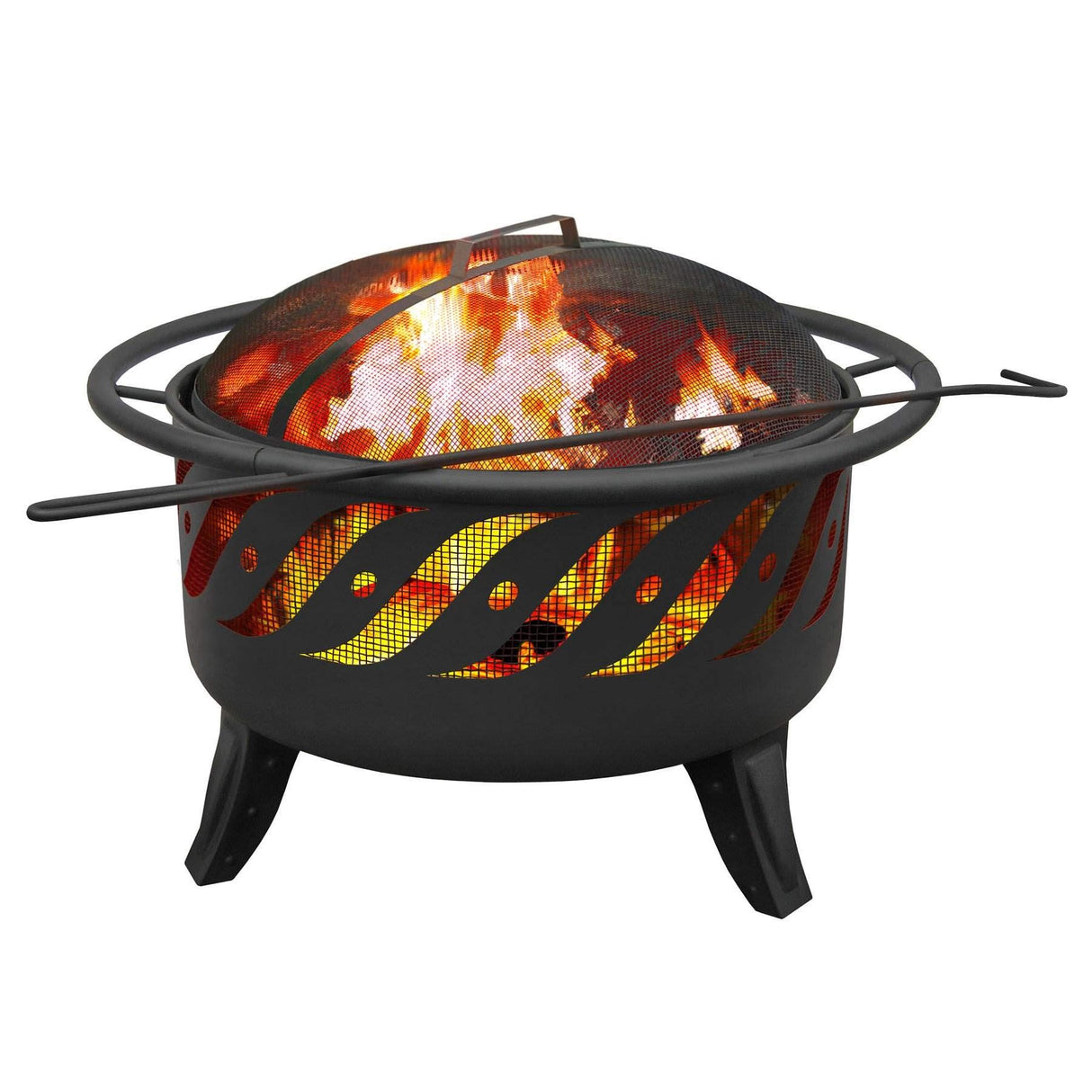 USA 23172 Patio Lights Firewave Firepit, Black