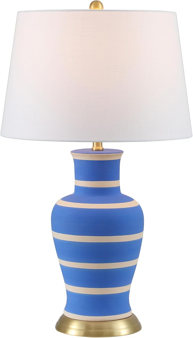 JONATHAN Y JYL4026K Julian 29" Traditional Classic Ceramic Urn LED Table Lamp, Red/Beige for Bedroom, Living Room, Kitchen, Home Office, Kids Room