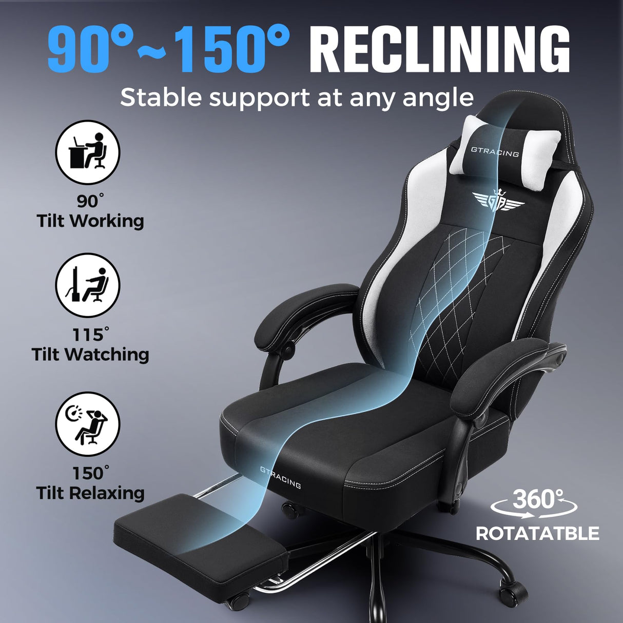 Big and Tall Gaming Chair with Footrest - Ergonomic Office Chair