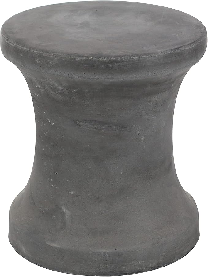 Fiberclay Ceramic Outdoor Accent Table, 14" x 14" x 16", Black
