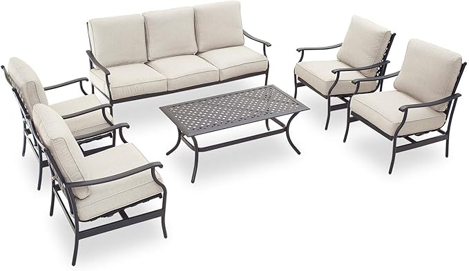 Patio Conversation Set Cushioned Outdoor Furniture Sets with All Weather Galvanized
