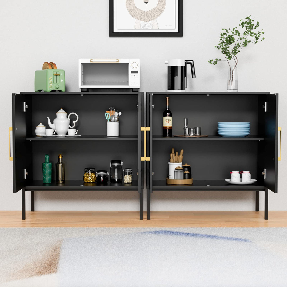 Accent Storage Cabinet with Doors and Adjustable Shelf