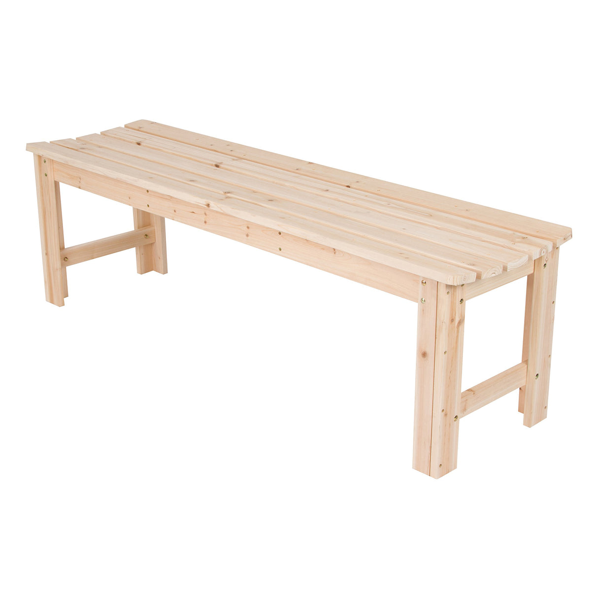 Outdoor Wooden Backless Patio Garden Bench, 5 Ft, Natural