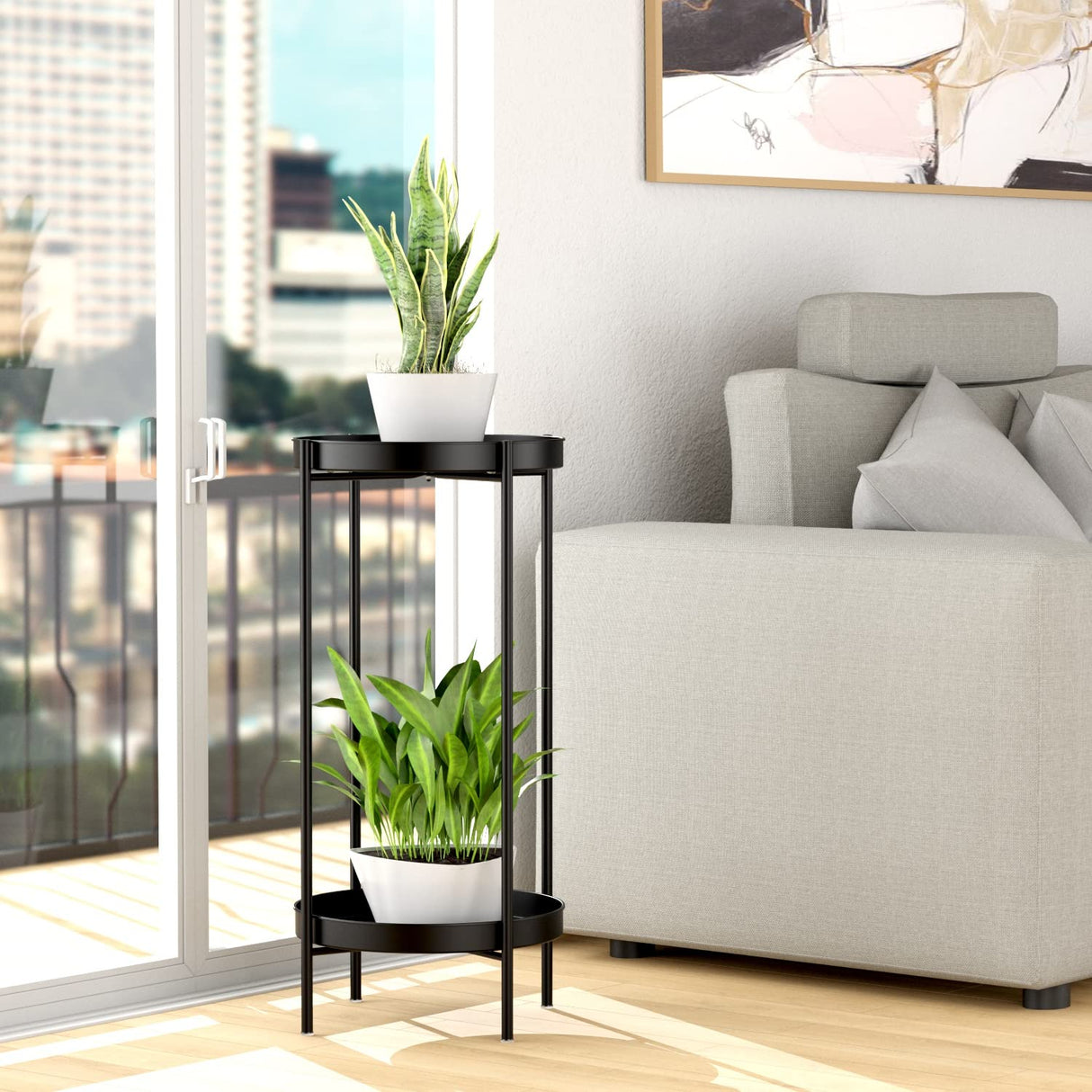 Metal Bloom 2-Tier Indoor & Outdoor Plant Stand