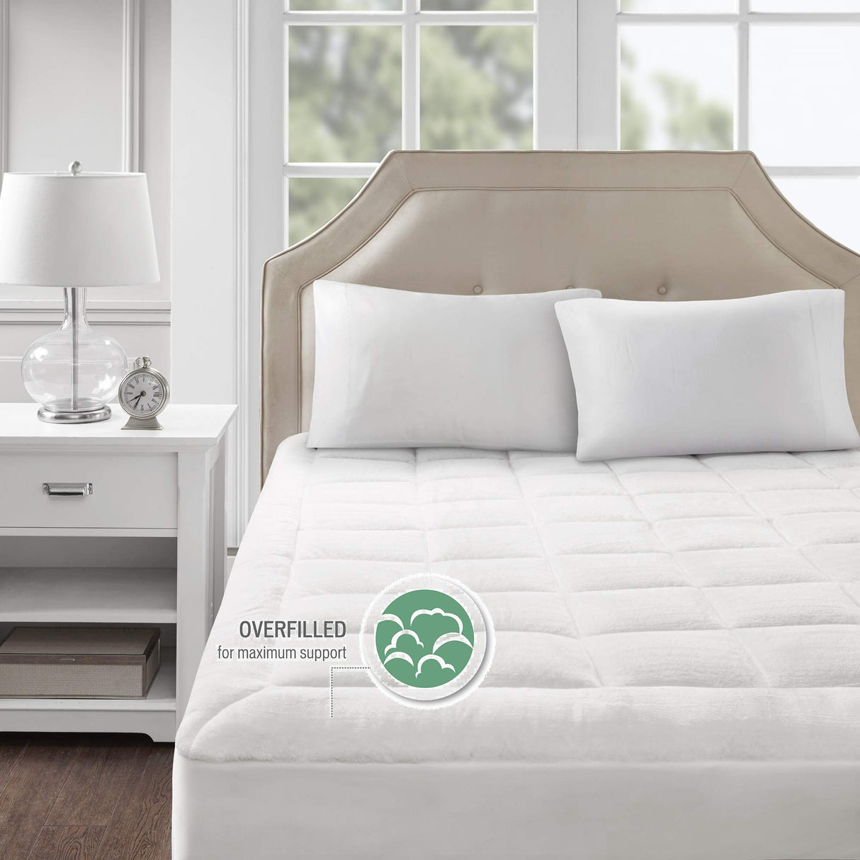 Waterproof Mattress Protector, Cloud Soft Plush Mattress Cover, Overfilled Mattress Pad