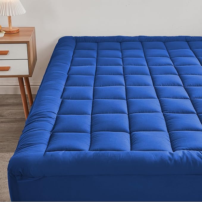 Full Mattress Pad Cover Pillow Top with Stretches to 18” Deep Pocket Fits Up to 8”-21”
