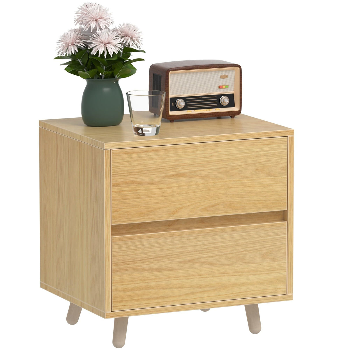 Nightstand with 2 Drawer, Bed Side Tables