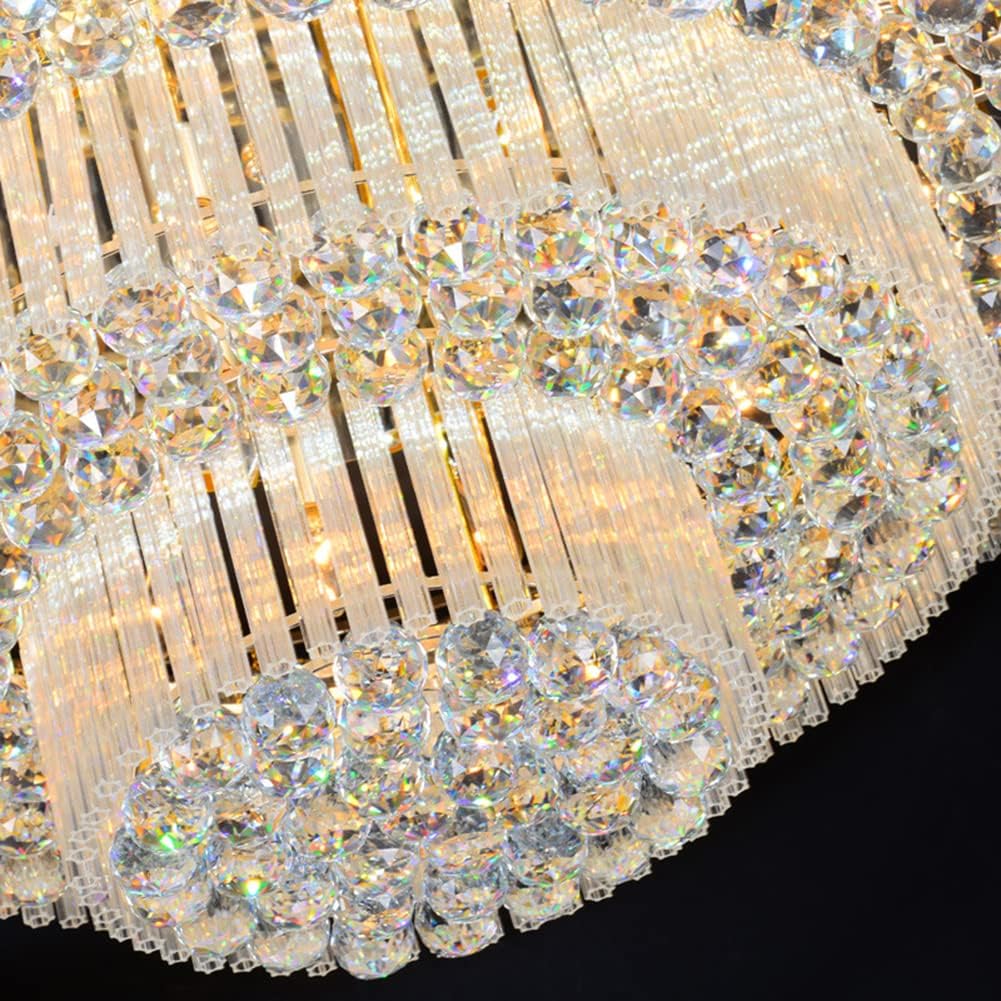 23.6inch Modern K9 Crystal Chandelier Luxury Ceiling Lamp Flush Mount
