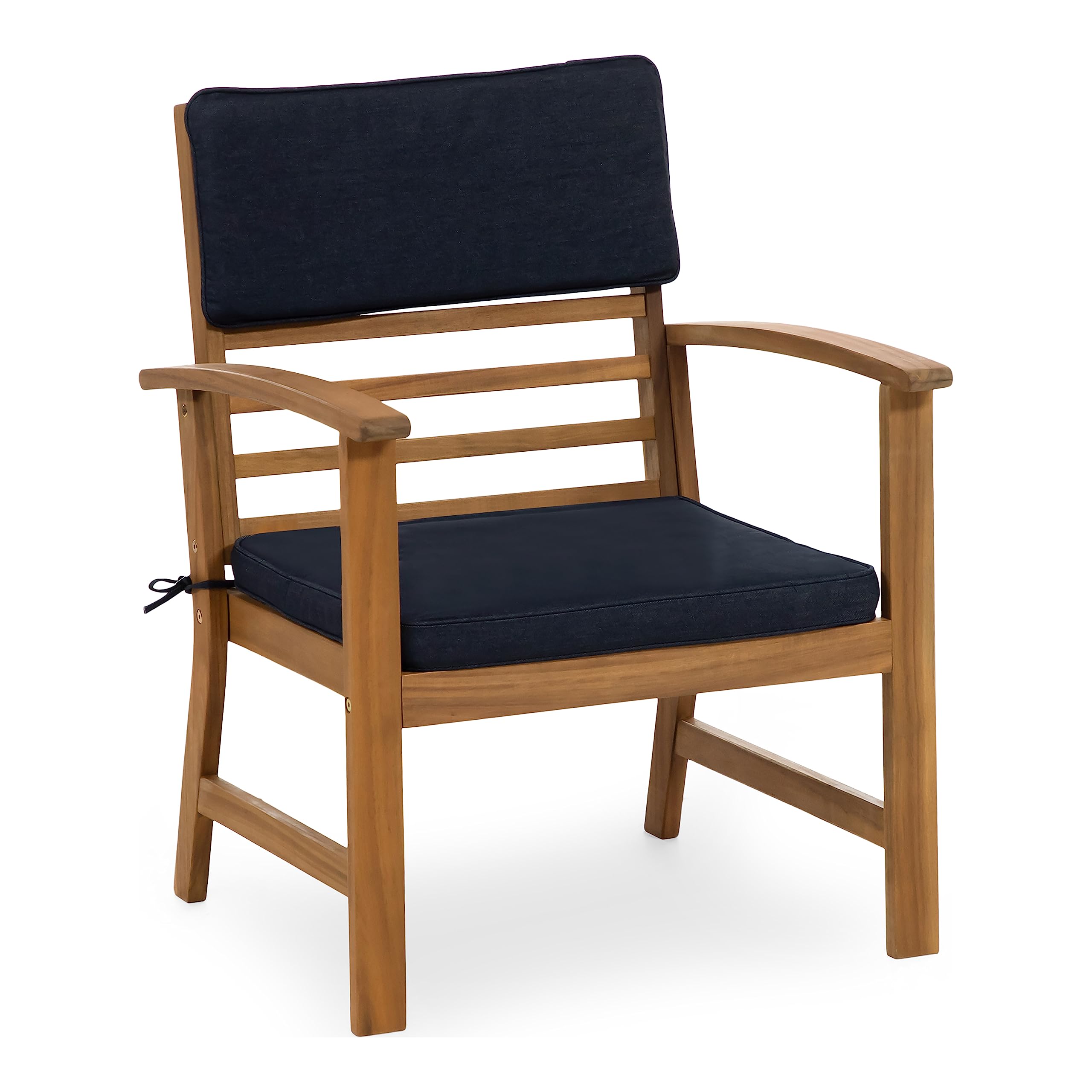 Trogon Farmhouse Acacia Wood 4-Piece Patio Set, Rectangle Table