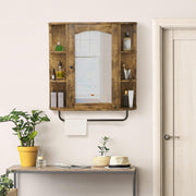 Bathroom Cabinet Medicine Cabinet Organizer, Wall Mounted Bathroom Cabinet with Mirror Door and Removable Shelf for Bathroom Living Room Laundry Bedroom