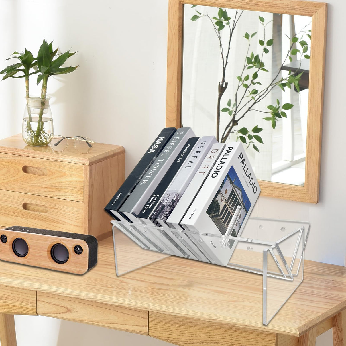 Acrylic Desktop Bookcase,Desktop Bookshelf,for Office Home Shelf Display