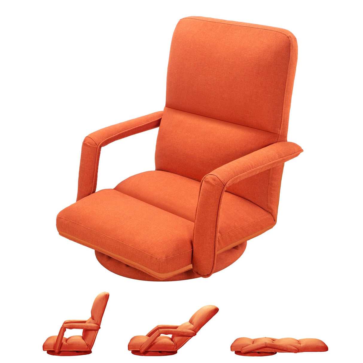 360° Swivel Floor Gaming Chair with Adjustable Backrest