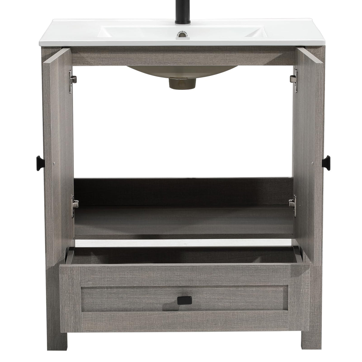 KGAR 30" Bathroom Vanity Grey Modern Bathroom Storage Cabinet,Without Sink