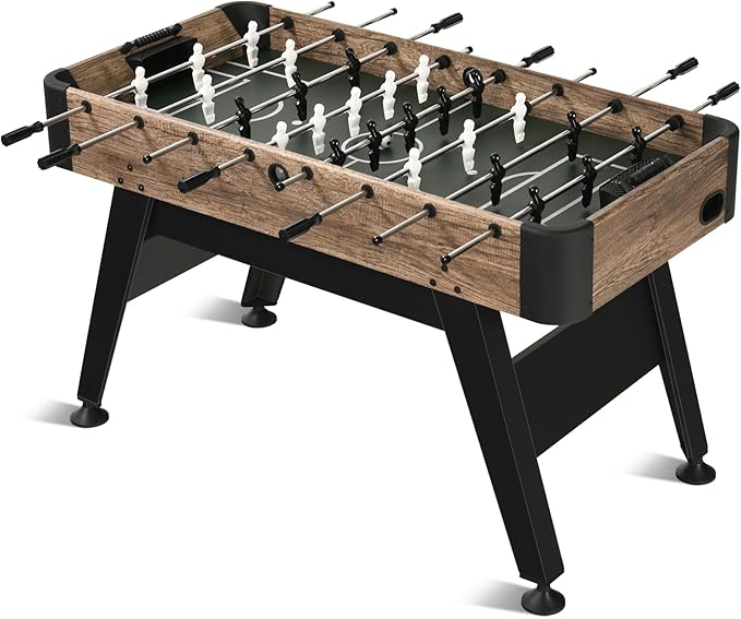 54" Foosball Table, Soccer Games Table Competition Sized Wooden Table Soccer