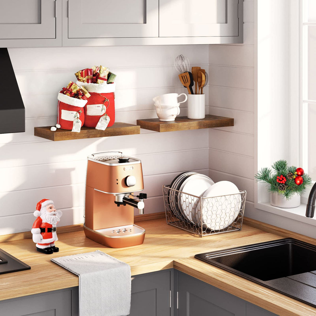 15.7 Inch Floating Shelves and 35.4 Inches Wall Shelf Bundle, Set of 2 and Set