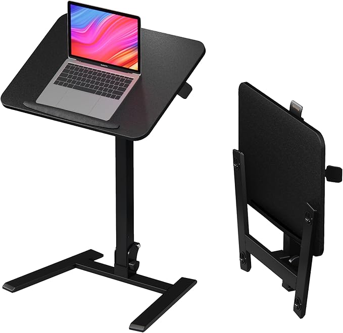 Mobile Folding Desk 25 Inch - No Assembly Sit-Stand Desk,Height Adjustable Rolling