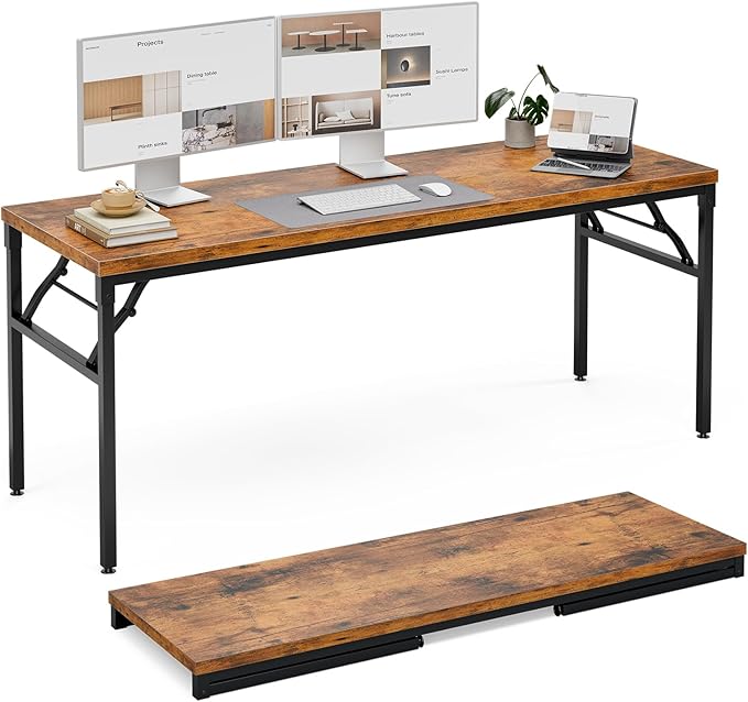 Computer Desk for Home Office, 63 Inch Extra Long Wooden Desk, Large Computer Desk