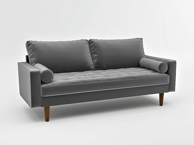Womble Mid Century Modern Soft Velvet Upholstered Tufted Seat Sofa