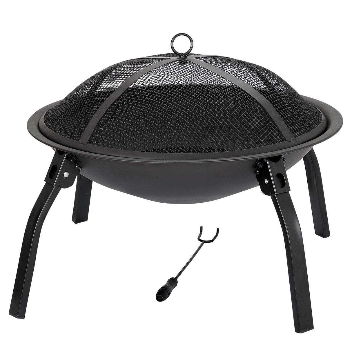 Maxi 22" Folding Burning Fire Pit Outdoor Heater Backyard Patio Stove Fireplace - Bircata