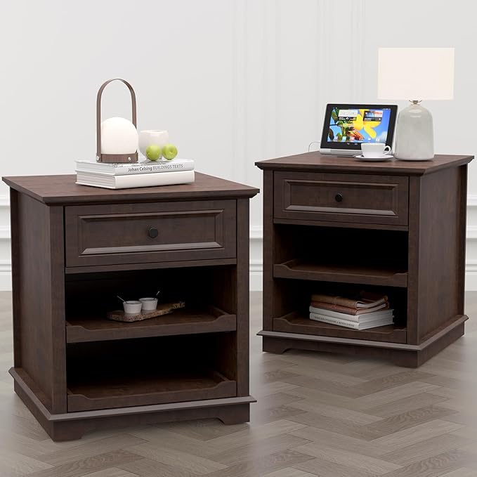 24" Large End Table with Charging Station