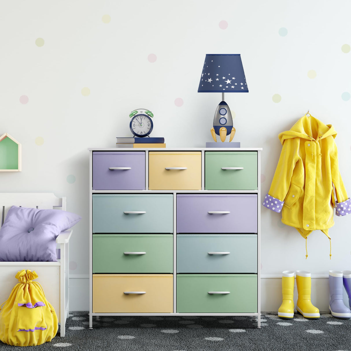 Kids Dresser with 9 Drawers - Furniture Storage Chest Tower Unit for Bedroom