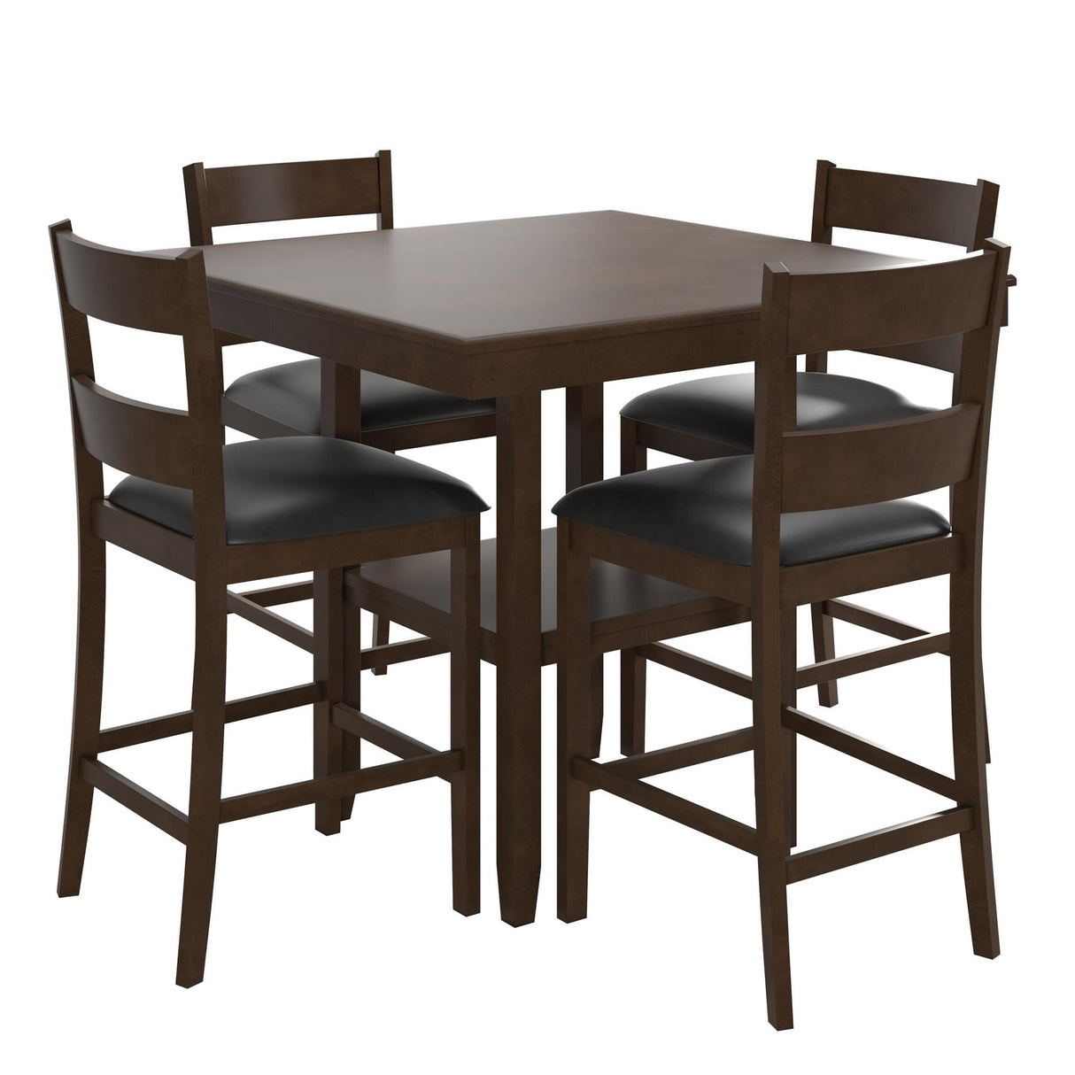 Counter Height Dining Table and Chairs Set, Espresso