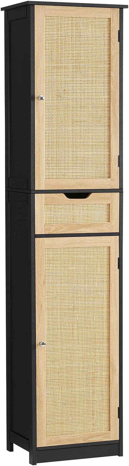 Storage Cabinet, Bathroom Cabinet with 2 Doors & 1 Drawer, Storage Cabinet with Adjustabl