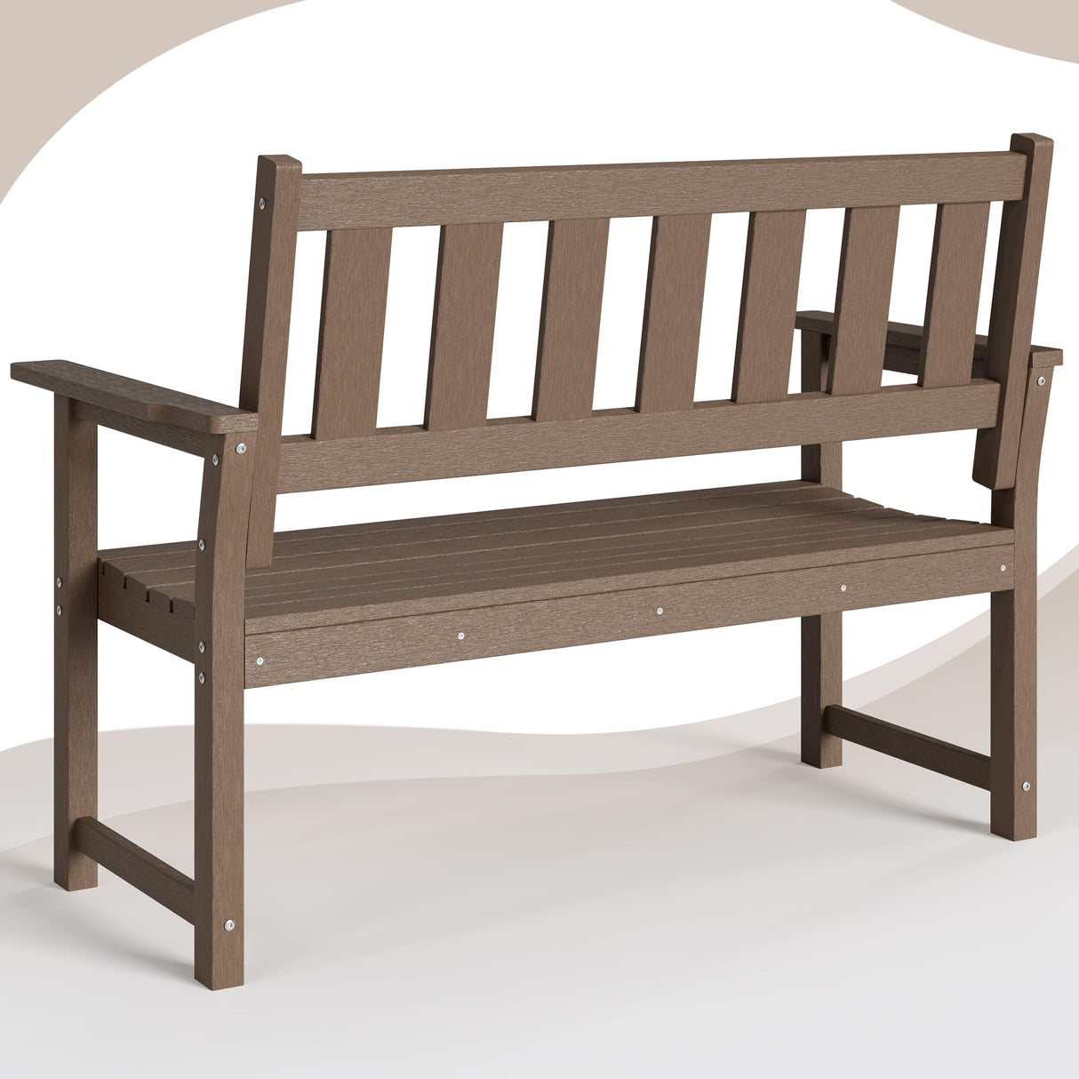 Outdoor Bench, 50’’ All Weather and Fade Resistant Memorial Bench