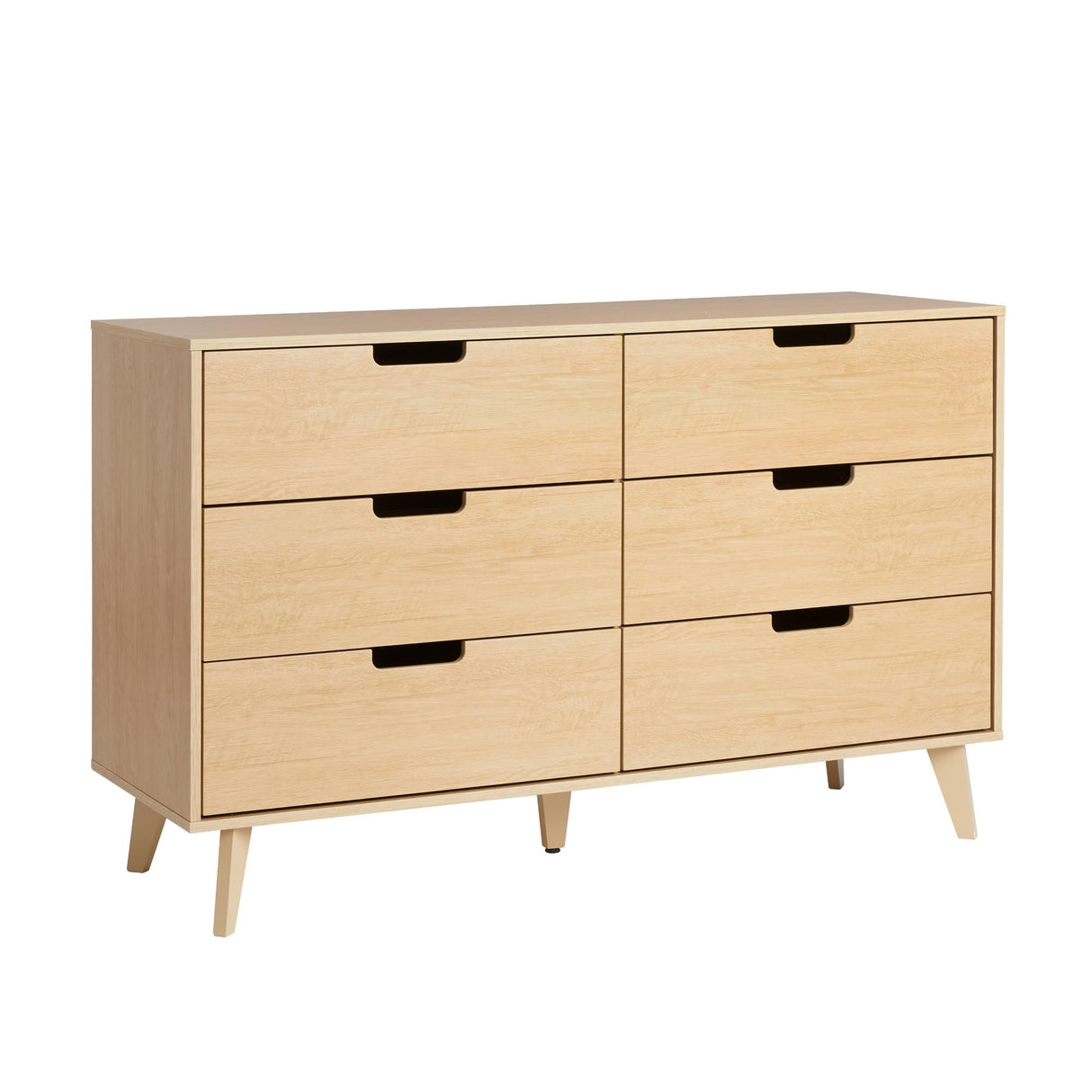 Modern 6-Drawer Dresser Bedroom Storage Organizer, 52 Inch, Riviera