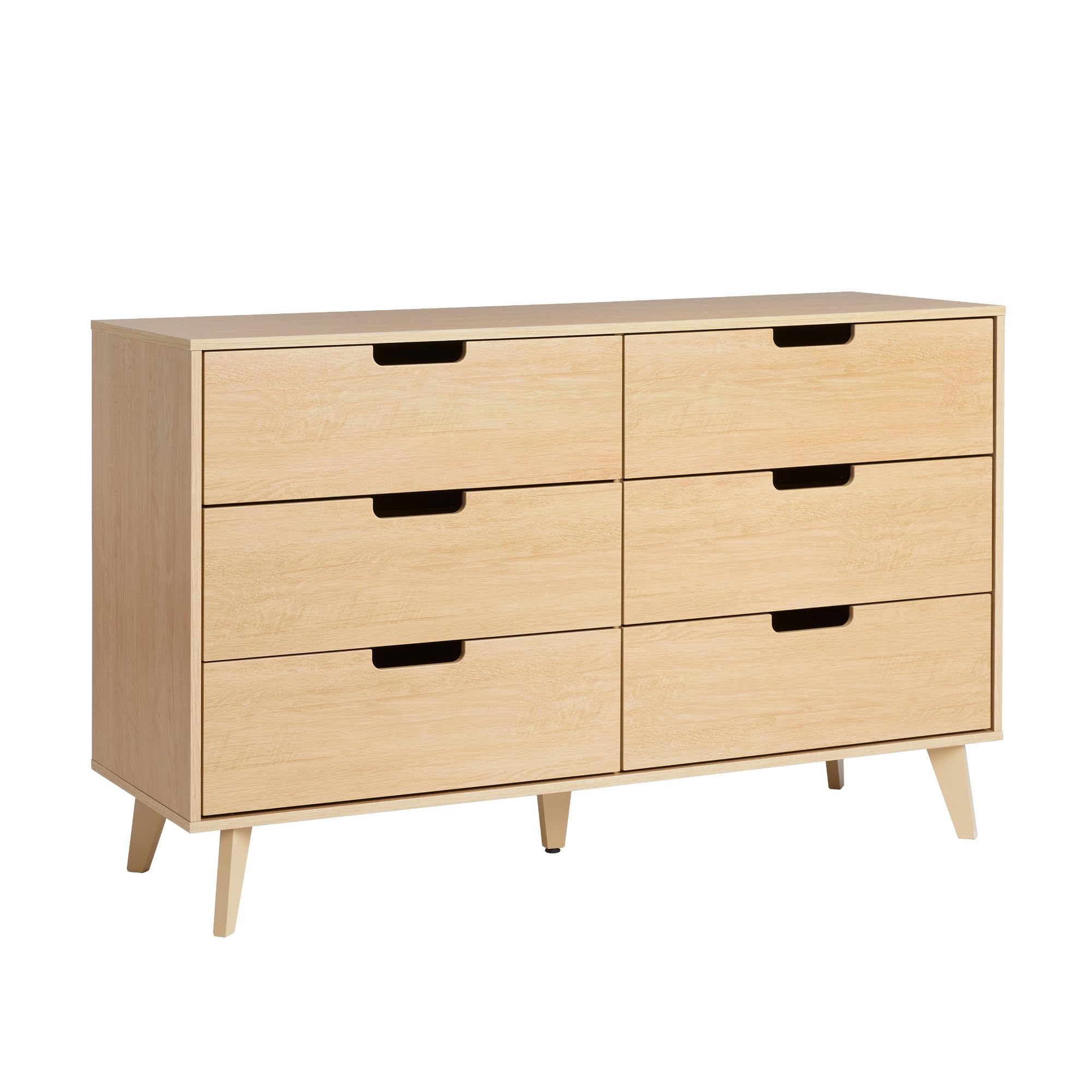 Modern 6-Drawer Dresser Bedroom Storage Organizer, 52 Inch, Riviera