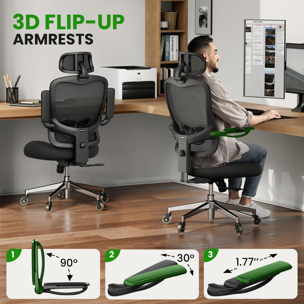 Ergonomic Office Chair for Big and Tall - 350lbs Capacity with Lumbar Support