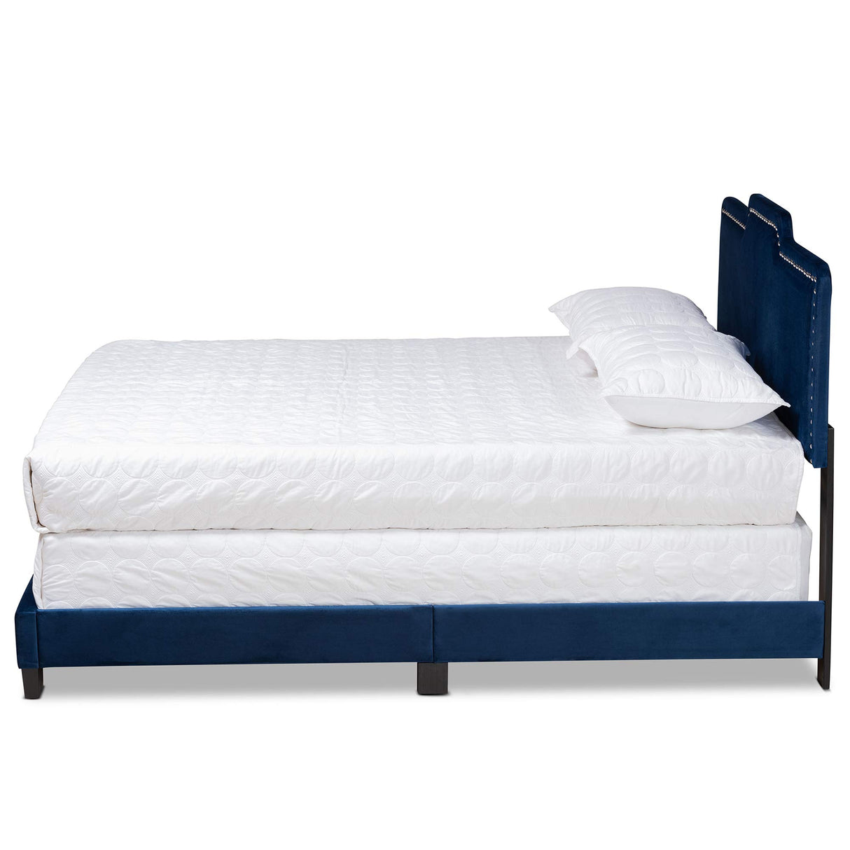 Benjen Beds (Box Spring Required), Queen, Navy Blue/Black