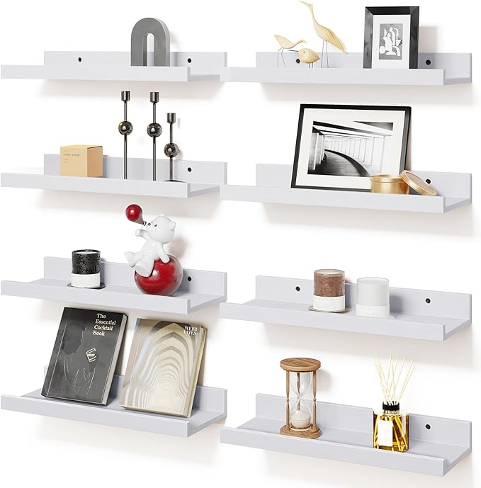 Floating Shelves, 6 Sets of Wall Mounted Shelves for Home Decor