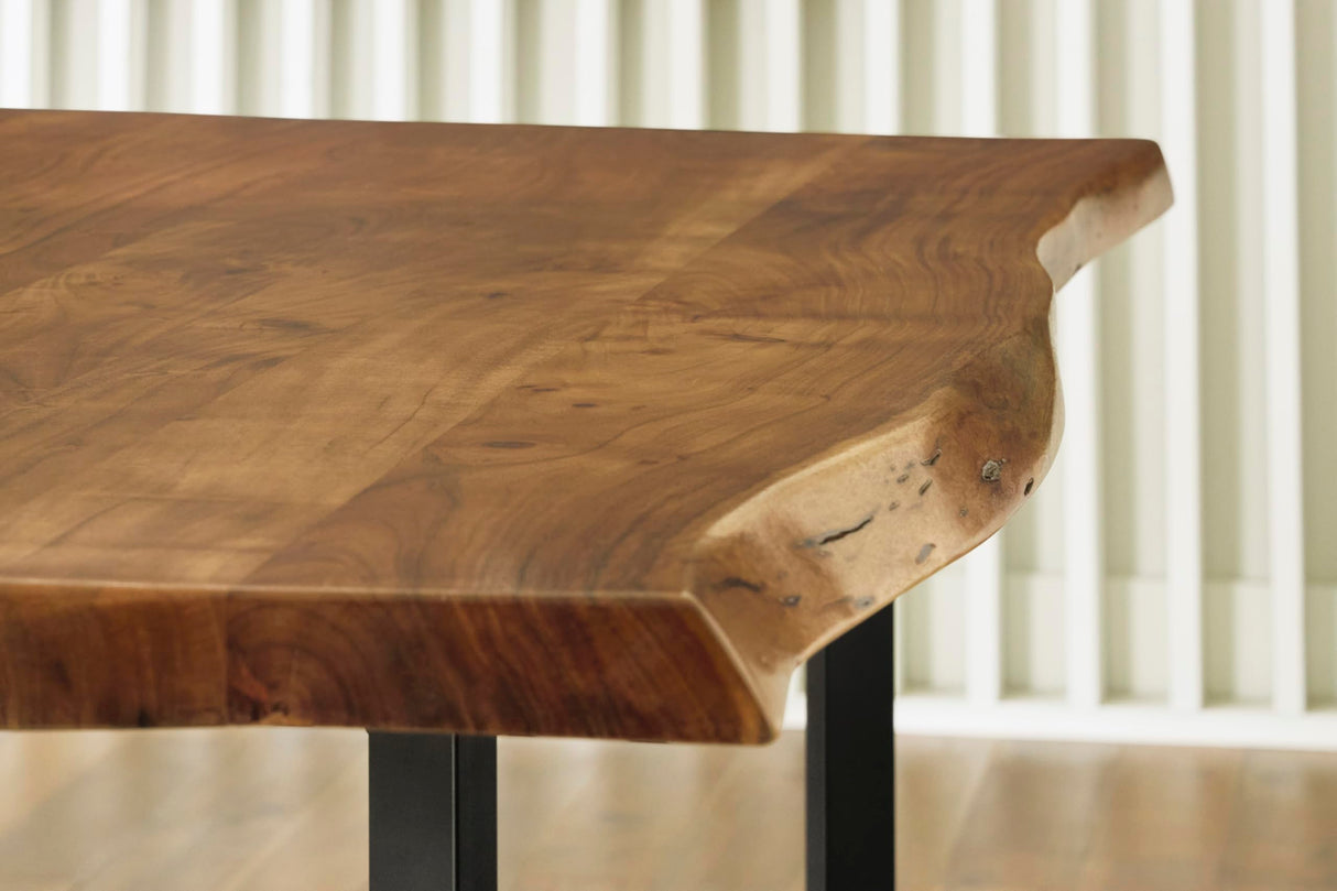 Fortmaine Contemporary Dining Table with Natural Live Edge