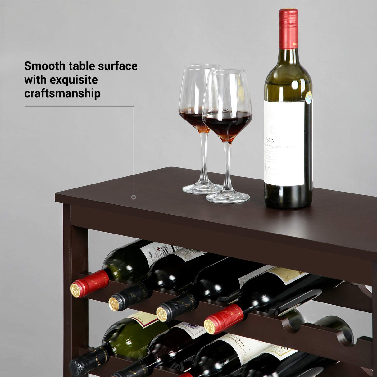 42-Bottle Wine Rack Free Standing Floor, 7-Tier Display Wine Storage Shelves