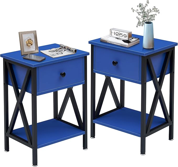 Nightstands Set of 2, Modern Bedside End Tables, Night Stands