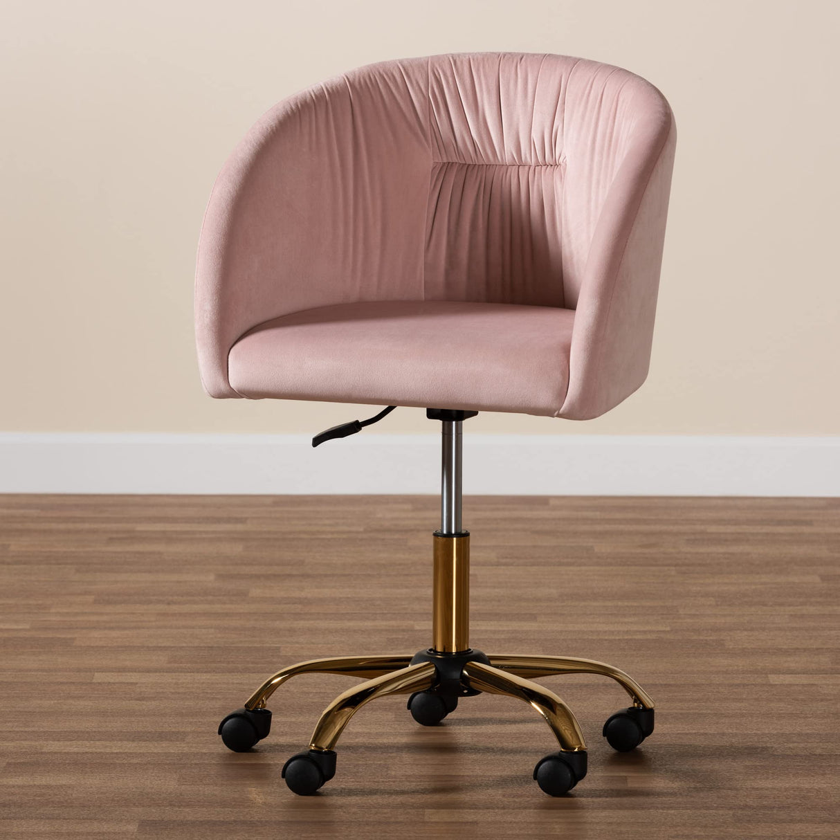 Office Chair, One Size, Blush Pink/Gold