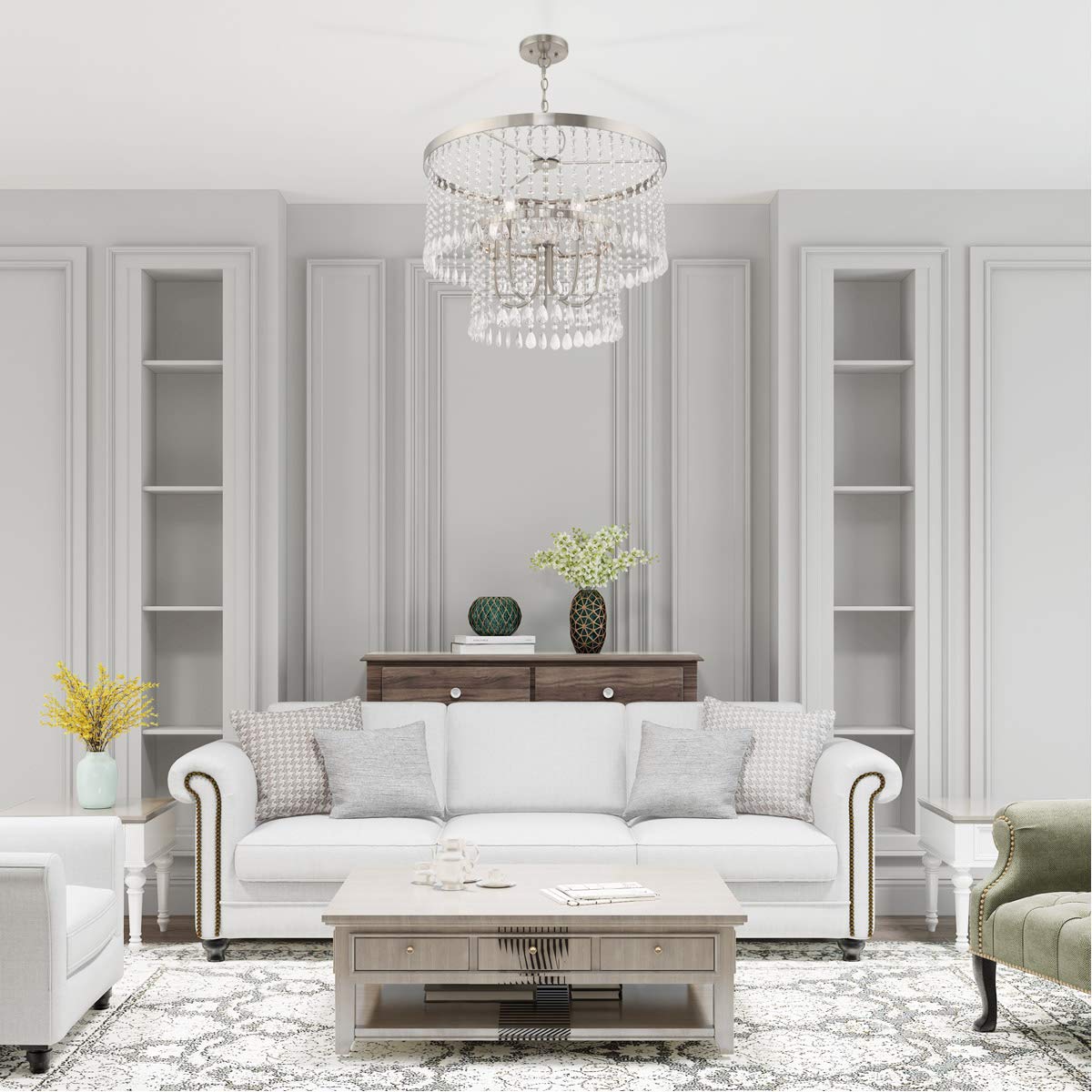 Lighting 1065-91 Neptune 5-Light Bath Light, Brushed Nickel, 32 x 6.75 x 8