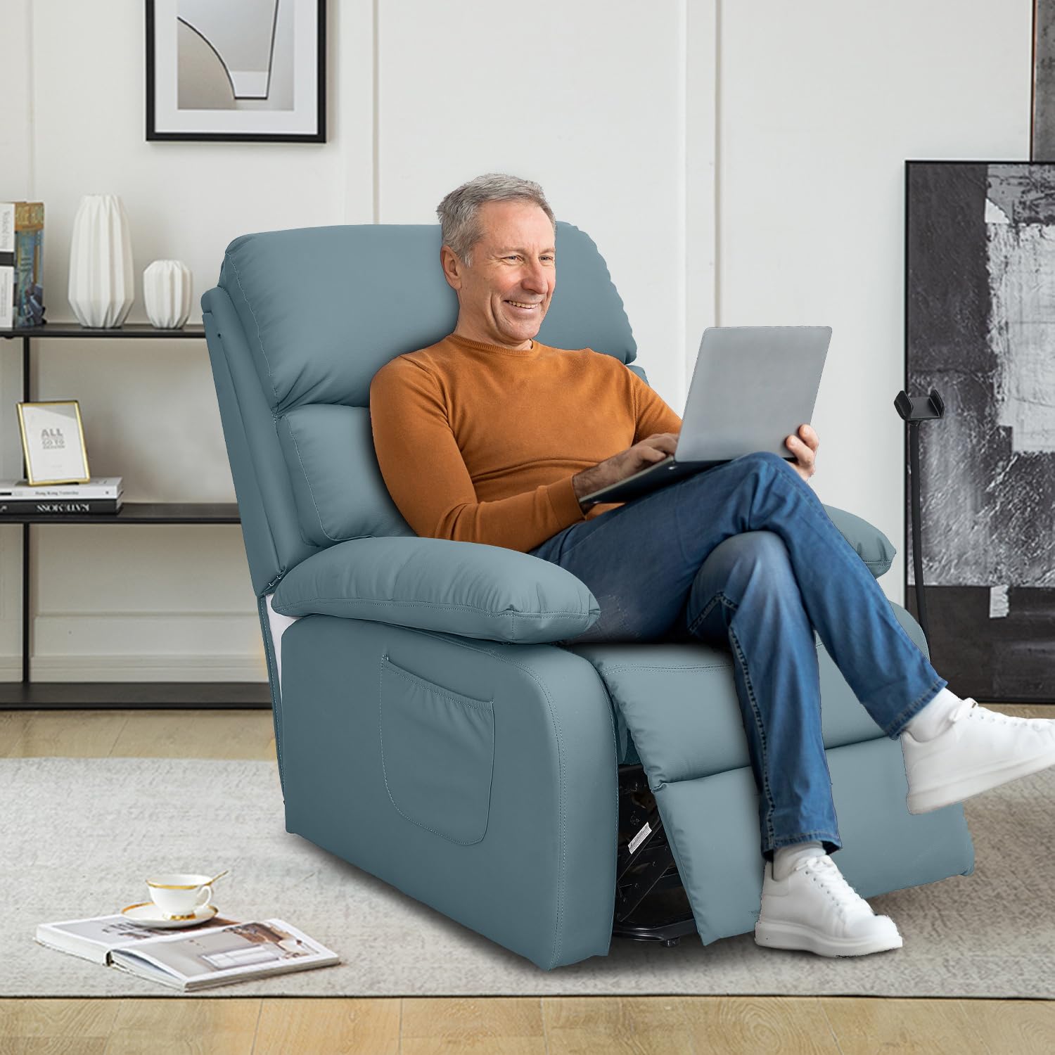 FlexAssist Power Lift Recliner Chair – Anti-Scratch Leather