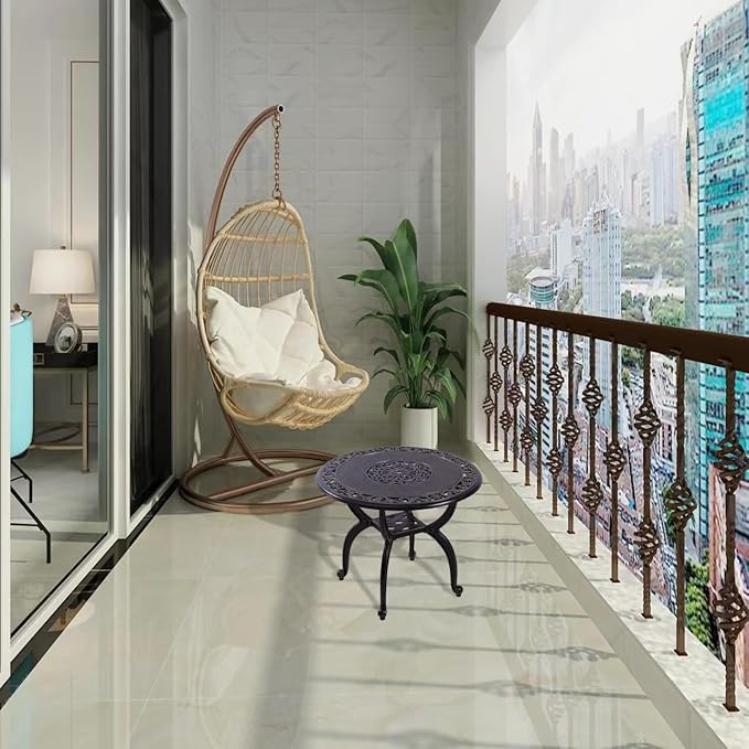 Outdoor Side Tables,Cast Aluminum Patio End Tables,Anti-Rust Coffee Table